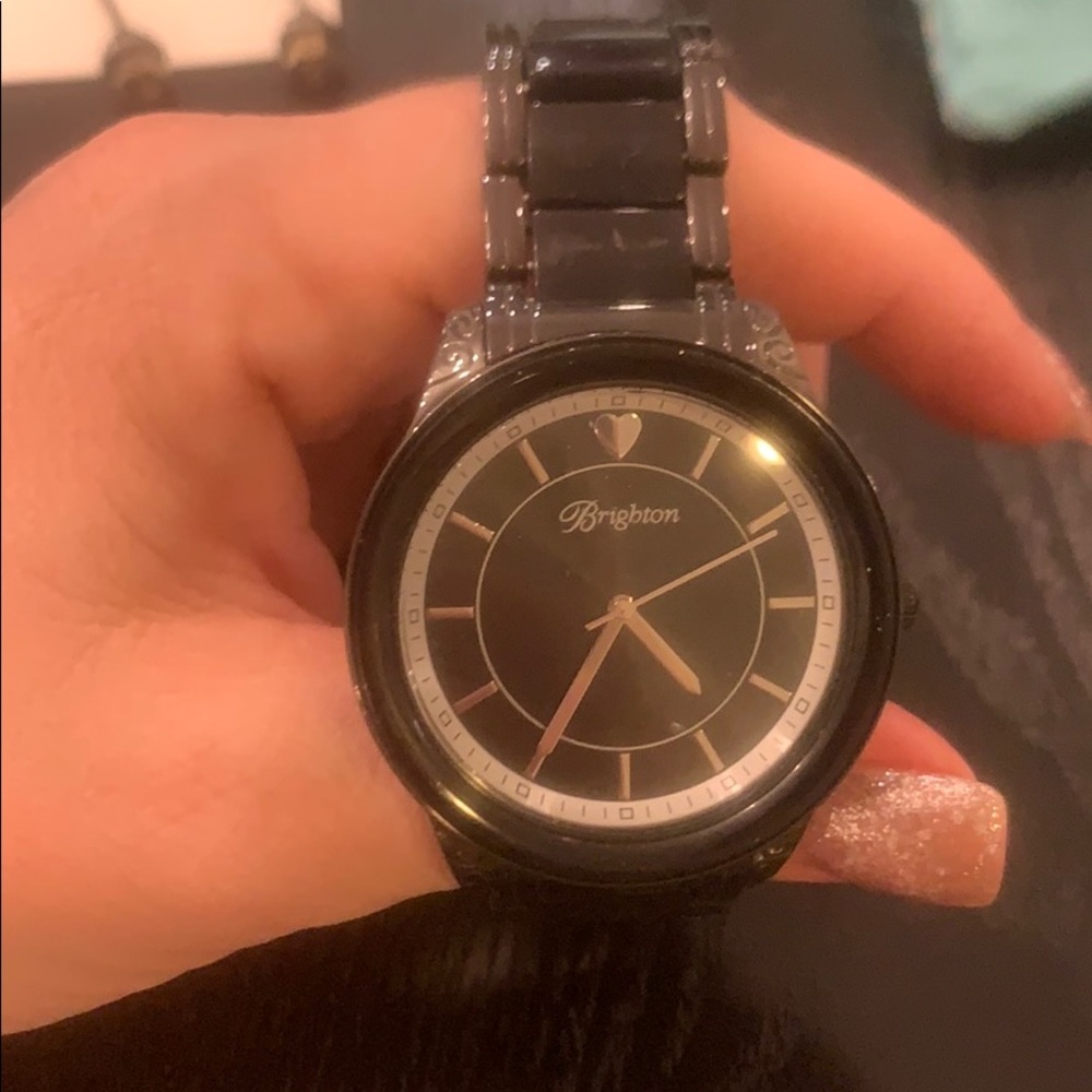 Brighton black metal watch